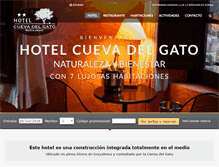 Tablet Screenshot of hotelcuevadelgato.com